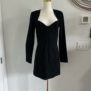 Elegant Black Long-Sleeve Dress